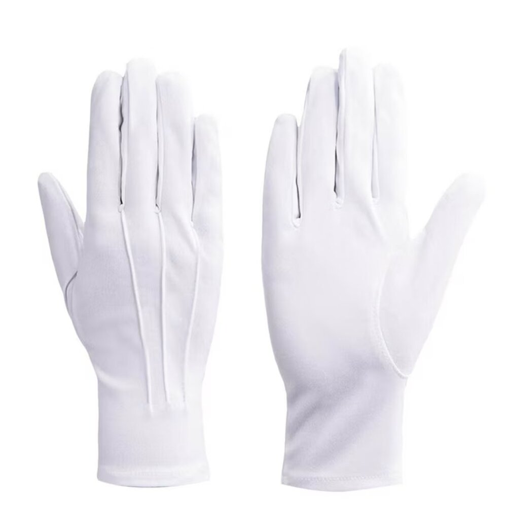 White Cotton Gloves - Uniform, Parade, Santa Gloves - Men's size 2XL